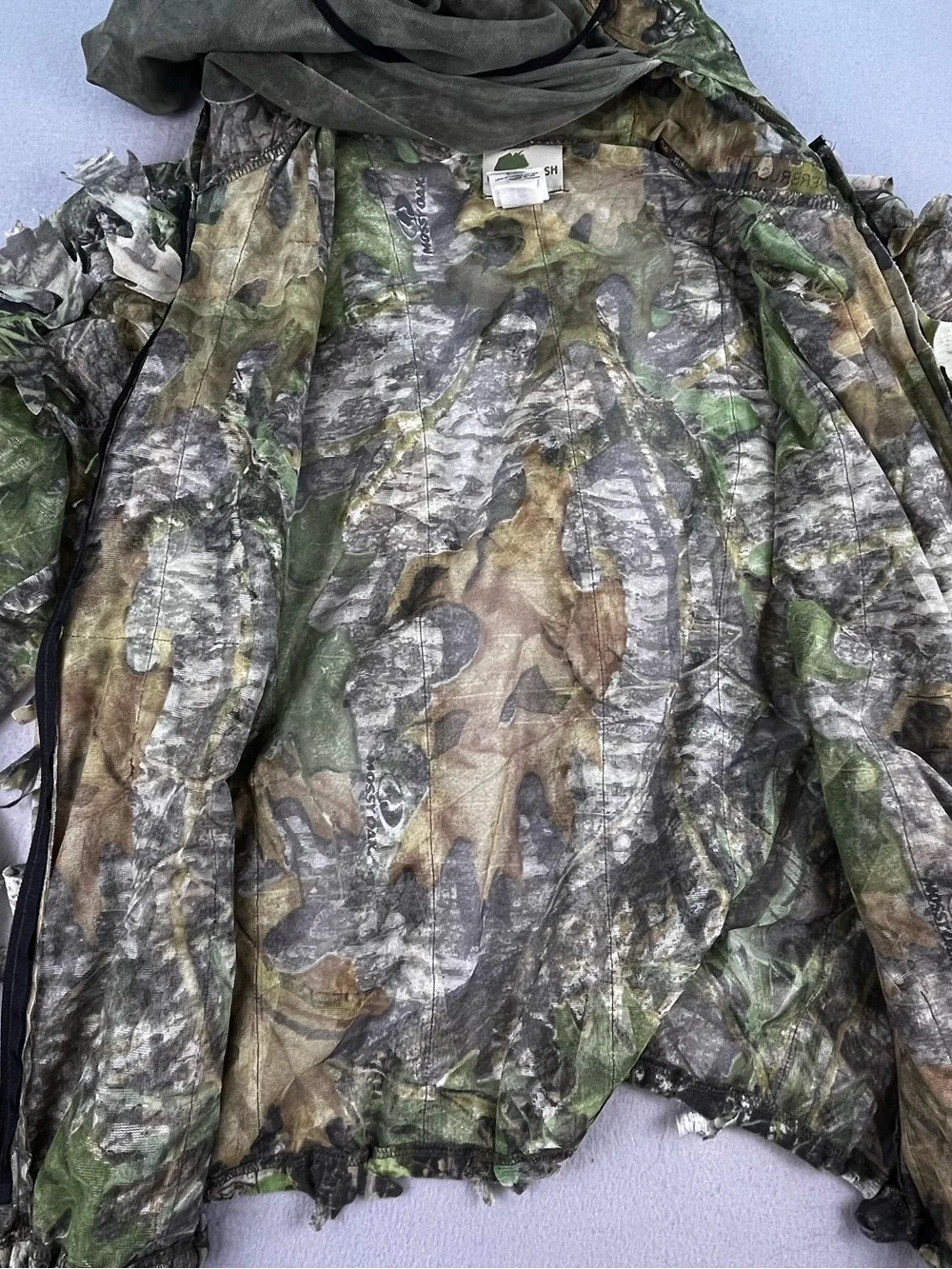Mossy Oak Ghillie Suit Mens Small Medium Underbrus Full Zip Hoodie Hunting